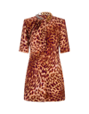 Stella Mccartney Leopard-print Mini Dress In Martini Pink