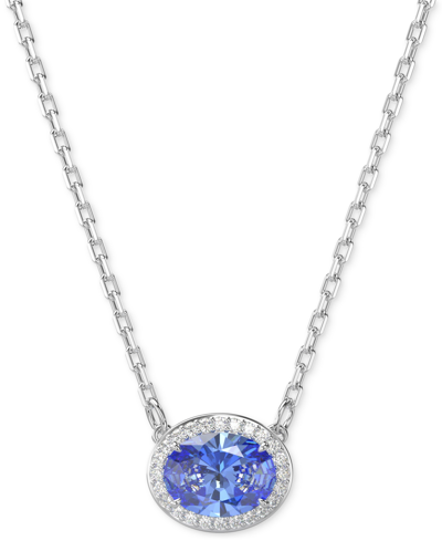Swarovski Constella Silver-tone Crystal Necklace, 17-3/4" In Blue