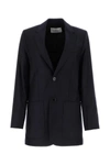Ami Alexandre Mattiussi Wool Blazer With Back Slit And Front Pockets In Blue