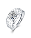STELLA VALENTINO STERLING SILVER WHITE GOLD PLATED WITH 1.25CTW LAB CREATED MOISSANITE SOLITAIRE & BEZEL SIDES ENGAGE