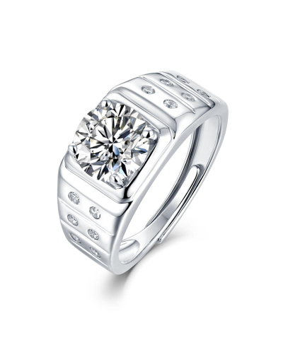 Stella Valentino Sterling Silver With 1.25ctw Lab Created Moissanite Solitaire & Bezel Sides Engagement Anniversary A
