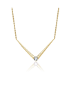 Stella Valentino Sterling Silver 14k Yellow Gold Plated With 0.40ctw Lab Created Moissanite Layering Necklace