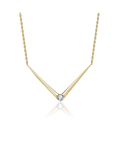 Stella Valentino Sterling Silver 14k Yellow Gold Plated With 0.40ctw Lab Created Moissanite Layering Necklace