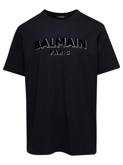 Balmain Flock & Foil T-shirt - Bulky Fit In Silver
