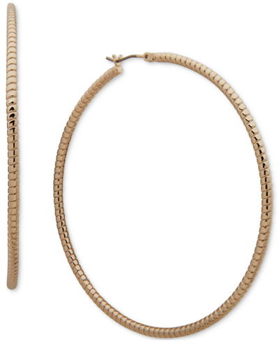 Dkny Gold-tone Thin Snake Chain Large Hoop Earrings, 2.45"