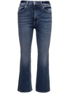 ICON DENIM BLACK HIGH-WAISTED SLIGHTLY FLARED JEANS IN COTTON DENIM WOMAN