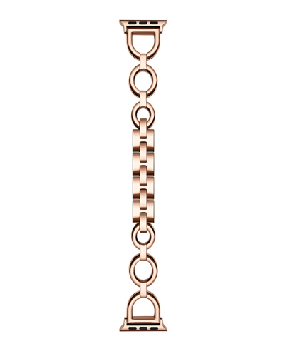 Posh Tech Unisex Journey Square Link Stainless Steel Band For Apple Watch Size- 42mm, 44mm, 45mm, 49mm In Rose Gold