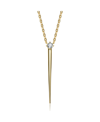 STELLA VALENTINO STERLING SILVER 14K GOLD PLATED 0.10CT LAB CREATED MOISSANITE GOTHIC SPIKE PENDANT LAYERING NECKLACE