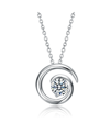 STELLA VALENTINO STERLING SILVER WHITE GOLD PLATED WITH 1CT LAB CREATED MOISSANITE OPEN ETERNITY CIRCLE SWIRL PENDANT