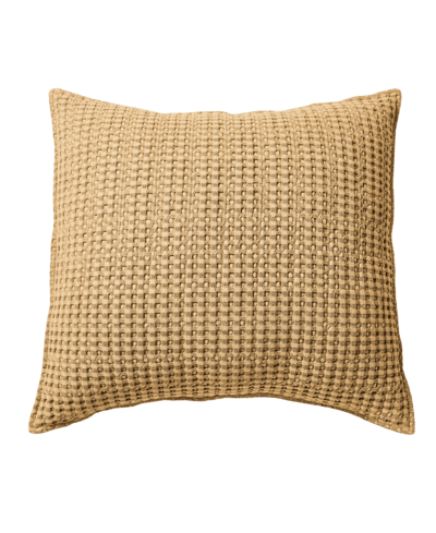 Levtex Home Mills Waffle Textured Decorative Pillow, 20" X 20" In Yellow