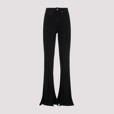 Y/project Slim Trumpet Denim Jeans In Evergreen Black