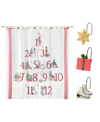 AVANTI HOLIDAY COUNTDOWN SHOWER CURTAIN AND SHOWER HOOKS, 13 PIECE SET