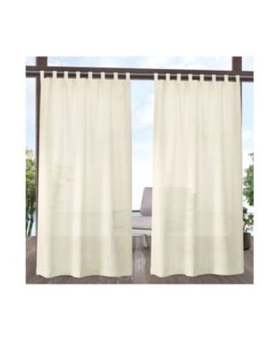 Exclusive Home Curtains Miami Textured Indoor - Outdoor Grommet Top Curtain Panel Pair, 54" X 120" In Ivory