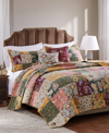 GREENLAND HOME FASHIONS ANTIQUE CHIC COTTON AUTHENTIC PATCHWORK 5 PIECE QUILT SET, FULL/QUEEN