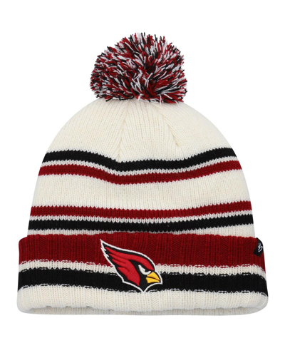 47 Brand Kids' Big Boys And Girls ' Cream Arizona Cardinals Driftway Cuffed Knit Hat With Pom In Red