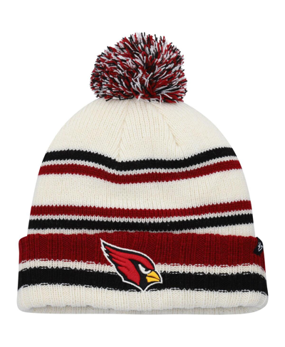 47 Brand Kids' Big Boys And Girls ' Cream Arizona Cardinals Driftway Cuffed Knit Hat With Pom