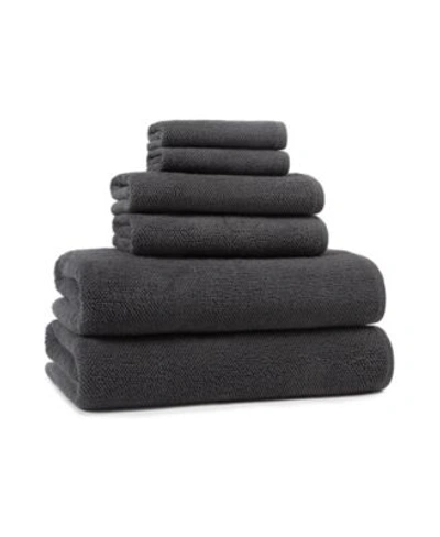 Cassadecor Venice Textured Cotton Towel Collection In Light Gray