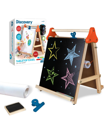 Discovery Kids' 3-in-1 Tabletop Dry Erase Chalkboard Painting Art Easel, Wood Frame In Brown