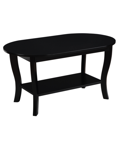 Convenience Concepts 36" Medium-density Fiberboard American Heritage Oval Coffee Table In Black