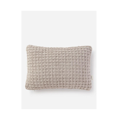 Sunday Citizen Snug Waffle Decorative Pillow, 12" X 18" In Taupe