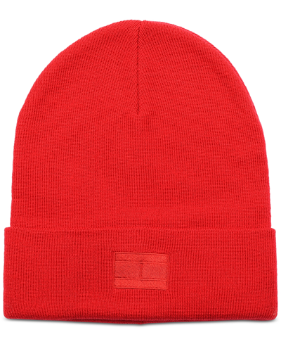 Tommy Hilfiger Men's Ghost Logo Embroidered Beanie In Primary Red