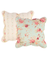 GREENLAND HOME FASHIONS ANTIQUE ROSE SHABBY CHIC DECORATIVE PILLOW SET, 18" X 18"