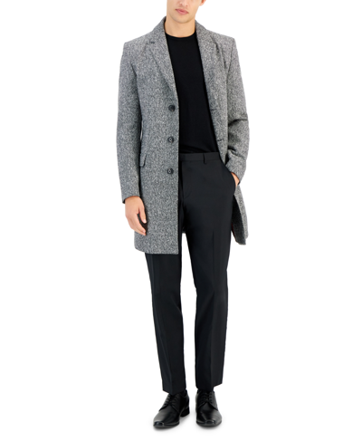 Hugo By  Boss Men's Migor Slim-fit Melange Wool Overcoat In Charcoal