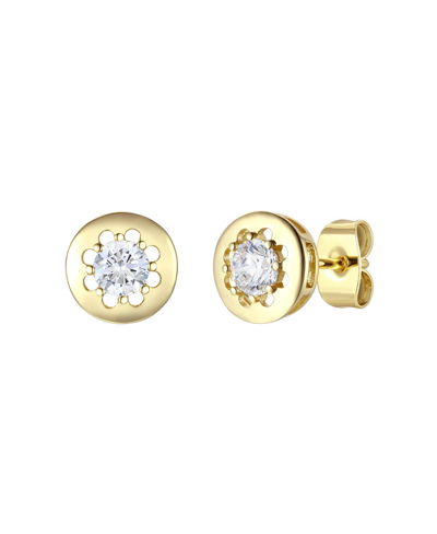 Stella Valentino Sterling Silver 14k Yellow Gold Plated With 0.60ctw Lab Created Moissanite Earrings