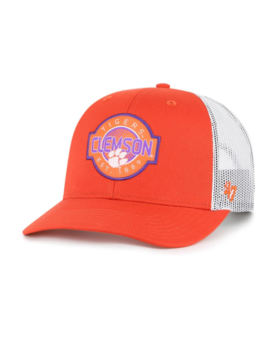 47 Brand Kids' Big Boys And Girls ' Orange Clemson Tigers Scramble Trucker Adjustable Hat