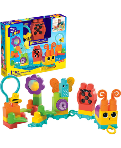 Mega Bloks Kids' Fisher-price Sensory Toy Blocks Move And Groove Caterpillar 24 Pieces For Toddler Set In Multi-color