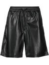 Nanushka Black Doxxi Vegan Leather Shorts In Black