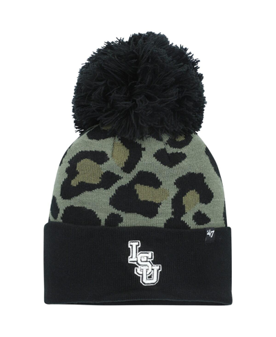 47 Brand Women's ' Green Lsu Tigers Bagheera Cuffed Knit Hat With Pom