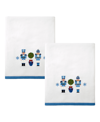 Avanti Nutcracker Trellis Cotton 2 Pack Bath Towel, 27" X 50" In White