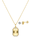 Unwritten Cubic Zirconia Initial Pendant Necklace And Stud Earring Set In Gold R