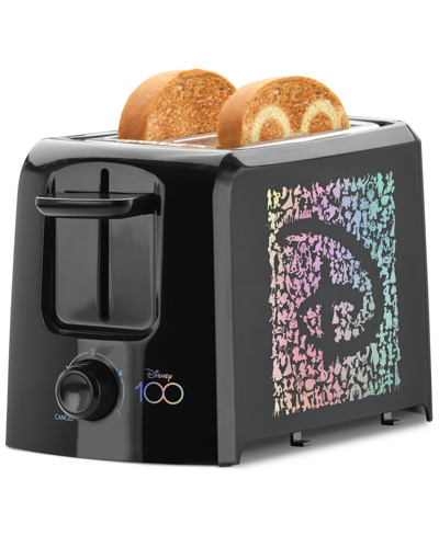 Disney 100 Stainless Steel Two-slice Wide-slot Toaster In Black