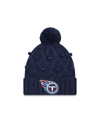 New Era Navy Tennessee Titans Toasty Cuffed Knit Hat With Pom In Navy