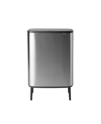 Brabantia Bo Touch Top Hi Trash Can, 16 Gallon, 60 Liter In Matte Steel Fingerprint Proof