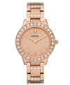 Fossil Women's Jesse Rose Gold-tone Stainless Steel Bracelet Watch 34mm Es3020 In Rose Gold