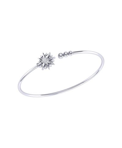 Luvmyjewelry Supernova Star Adjustable Diamond Cuff In Sterling Silver In Grey