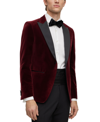 Hugo Boss Hutson Ombre Velvet Slim Fit Tuxedo Jacket In Dark Red