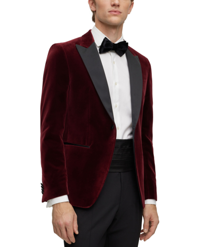 Hugo Boss Boss By  Men's Slim-fit Tuxedo Jacket In Dark Red
