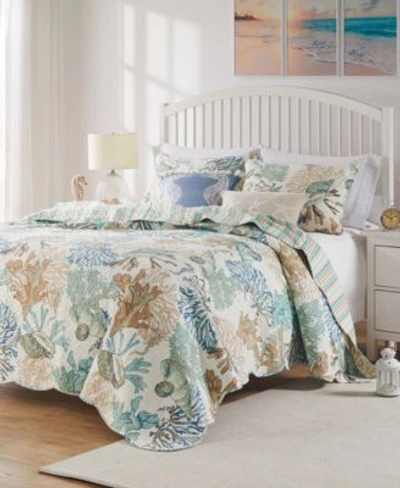 Greenland Home Fashions Atlantis Coastal Quilt Sets In Jade