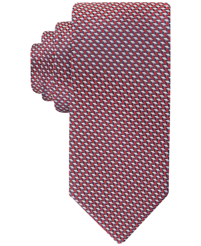 Tommy Hilfiger Men's Chevron Geo-print Tie In Red