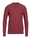 Drumohr Man Sweater Burgundy Size 38 Cotton In Red