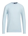 Drumohr Man Sweater Sky Blue Size 40 Cotton