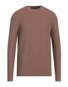 Drumohr Man Sweater Brown Size 42 Cotton