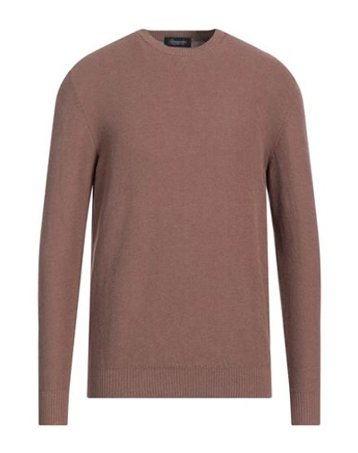Drumohr Man Sweater Brown Size 42 Cotton