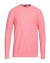 Drumohr Man Sweater Salmon Pink Size 40 Cotton