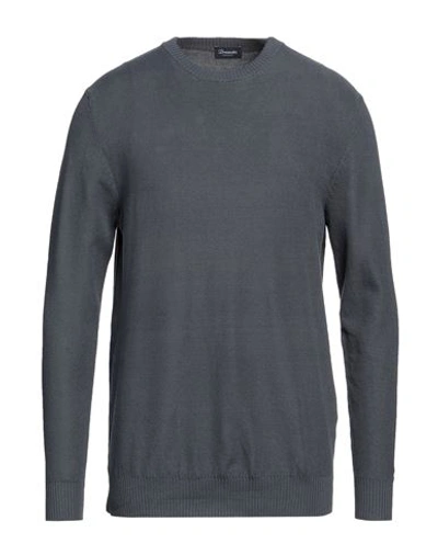 Drumohr Man Sweater Lead Size 40 Cotton In Grey