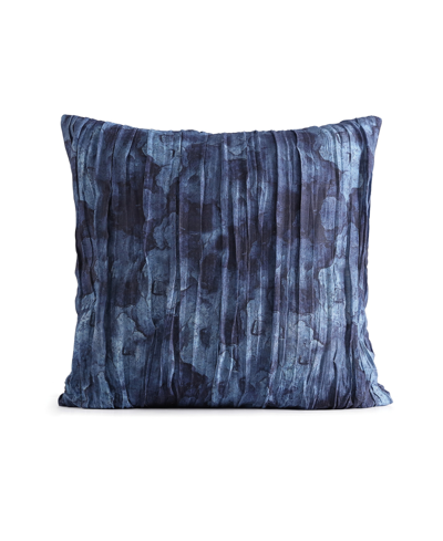 Michael Aram Closeout!  Pleated Watercolor Decorative Pillow, 20" X 20" In Indigo